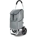 Produktbild: VOUNOT® 2 Räder Einkaufstrolley Klappbar mit 45L Wasserdichter Tasche, Grau - Grau