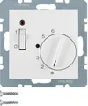 Produktbild: Berker 20308989 Temperaturregler mit Öffner, Zentralstück, Wippschalter und LED, S.1, polarweiß glänzend