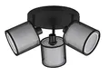 Produktbild: Trio Leuchten Deckenleuchte Burton 811430332, Metall Schwarz matt, Schirm Stoff weiß, exkl. 3x E14