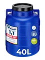 Produktbild: Garronda 40 Liter Weithalsfass aus BPA-freiem Futtertonne Fass Universalfass Lebensmittel Fass Regenfass für Garten Regentonne mit Deckel Regenwassertonne für Garten Wassertonne GD-0078, Blau