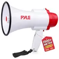 Produktbild: Pyle Megafon 30W mit Sirene und Mikrofon – 730 m Reichweite, Faltbar Mini Lautsprecher für Durchsagen, Fußball, Event, Demo, Kinder und Erwachsene