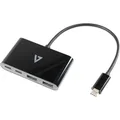 Produktbild: V7 USB-C to 4IN1 HUB PORT ADAPTER (USB-C, 4 Ports) (V7UC2A2CHUB-BLK)