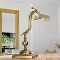 Produktbild: Licht-Erlebnisse Premium Bankerleuchte echtes Messing in Bronze hell Büro Arbeitszimmer 39 cm E14 Handarbeit flexible Vintage Tischlampe Wohnzimmer