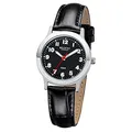 Produktbild: Regent Damen Herren-Armbanduhr Elegant Analog Leder-Armband schwarz Quarz-Uhr Ziffernblatt schwarz URF1071