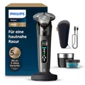 Produktbild: Philips Rasierer i9000, Elektrischer Nass-und Trockenrasierer für Herren mit integriertem Trimmer, dunkelgrau, Reinigungsstaion, Ladestation und Reiseetui (Modell X9002/30)
