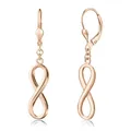 Produktbild: Materia Damen Ohrringe rosegold hängend - Unendlichkeit Ohrringe Silber 925 SO-249-Rose