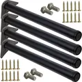 Produktbild: ID Dinkel 4 x Tischfuß Ø60 mm SCHWARZ MATT Tischbeine Möbelfuß |Höhe 870 mm|höhenverstellbar + 30 mm