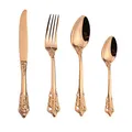 Produktbild: WuLun 4-Piece Food Grade 18/10 Edelstahl Flatware, modernes imperiales Design, Besteck einschließen Messer/Gabel/Löffel/Kaffee Löffel, Spiegel poliert, spülmaschinenfest