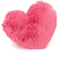 Produktbild: heimtexland ® Fell Dekokissen Plüsch Herz Kuschelkissen XL Flanell Kissen 30x40 Herzkissen Geschenk Typ901 pink - Rosa