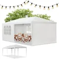 Produktbild: Juskys Partyzelt 3x6 m Weiß mit Dach & Seitenwänden - 18 m2 Sonnenschutz Outdoor - Weiß