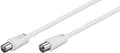 Produktbild: 15m TV Antennenkabel 75 dB Koax-Stecker auf Koax-Kupplung doppelt geschirmt Weiß
