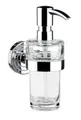 Produktbild: Emco Polo Seifenspender für Flüssigseife, robuster Spender zur Wandmontage, hochwertiger Flüssigseifenspender aus Kristallglas und Metall, klar und chromfarben, Edelstahloptik