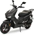 Produktbild: Burnout Motorroller BAD s Mattschwarz, 50 ccm, 25 km/h, Euro 5, Sportliches Design, Keyless Go, Alarmanlage, Mofa mit USB Ladedose