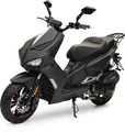 Produktbild: Burnout Motorroller BAD s Mattschwarz, 50 ccm, 25 km/h, Euro 5, Sportliches Design, Keyless Go, Alarmanlage, Mofa mit USB Ladedose