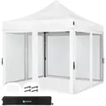 Produktbild: Vonroc - Faltpavillon 3x3 M – Set Inkl. Moskitonetz-seitenwände – Modulares Design – Faltbar – Wasserdicht – Stahlrahmen – Uv-schutz 50+ – Inkl. Tragetasche – Weiß