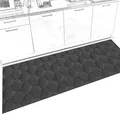 Produktbild: ANRO Läufer Teppich Küchenläufer Weich rutschfest anpassbar Velour Baker Grau 65x100cm Viele Größen/Muster