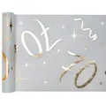Produktbild: 70. Geburtstag weiss gold Tischläufer 5 m x 30 cm Zahl 70