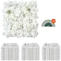 Produktbild: VEVOR Künstliche Pflanzenwand, 24 Stück, 380x380x65 mm, Künstliche Hecke, nahtloses Design und einfache Installation für Hochzeit, Valentinstag, Zuhause, Babyparty, Hintergrunddekoration, weiß