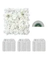 Produktbild: VEVOR Künstliche Pflanzenwand, 24 Stück, 380x380x65 mm, Künstliche Hecke, nahtloses Design und einfache Installation für Hochzeit, Valentinstag, Zuhause, Babyparty, Hintergrunddekoration, weiß