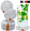 Produktbild: Miqio Glasuntersetzer 10 er Set Filzuntersetzer 10 Glasuntersetzer mit Leder-Label Ø 10, Zubehör für MIQIO Tischdekoration (Platzsetz, Glasuntersetzer, Tischsets, Tischläufer, Sitzkissen) und Einrichtungsartikel (Dekokissen), 10-tlg., Schadstoffgeprüft. Ökotex zertifiziert.