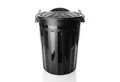 Produktbild: BigDean Mülleimer Wetterfeste Universaltonne mit Deckel Schwarz, Universaltonne, Mit Deckel, 2 Griffen, Clipverschlüssen