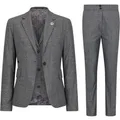 Produktbild: Grauer dreiteiliger Tailored Fit Anzug mit Prince of Wales-Karomuster für Damen