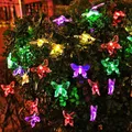 Produktbild: 5m Solar LED Schmetterling Lichterkette Außen Beleuchtung Garten Mehrfarbig