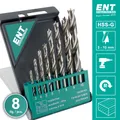 Produktbild: ENT 09248 8-tlg. HSS-G Holzbohrer-Set - 3-10 mm 1 mm Schritte