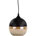 Produktbild: LUXULA Pendelleuchte Hängelampe Moderne Hängeleuchte Kugel Design E27 Max 60W Glas Schwarz Deckenlampe