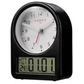 Produktbild: Kienzle Retro-Wecker mit analogem Ziffernblatt, Digitaldisplay für Datum & Temperatur, Metallgehäuse, Hintergrundbeleuchtung, batteriebetrieben