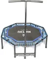 Produktbild: MATCHU - Fitness Trampolin PRO | Sporttrampolin | Jumping Fitness | Mini Trampolin | Extra stabil | Mit Bungee-Aufhängung | Ø 110cm | Einfacher Aufbau | Lange Lebensdauer | Schwarz/blau