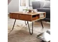 Produktbild: FineBuy Couchtisch quadratisch 60cm Akazie Massivholz Wohnzimmertisch mit Ablage