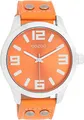 Produktbild: Oozoo Timepieces Damen Uhr in Silber Rauchorange- Armbanduhr Damen mit Lederarmband | Hochwertige Uhr für Frauen - Edle Analog Damenuhr in rund C1072