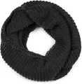 Produktbild: styleBREAKER Unisex Strick Loop Schal Einfarbig mit Wellenmuster, warmer Winter Strickschal, Schlauchschal 01018169, Farbe:Schwarz