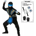 Produktbild: Kinderkostüm Kombat Ninja Set 12teilig blau Gr.128, - Blau