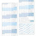 Produktbild: Häfft® Großer Wandkalender 2026 schmal/hochkant + extra A4 Kalender, Jahreskalender im Hochformat (31 x 97 cm) gefalzt, Wandplaner Bürokalender mit Ferienübersicht - nachhaltig & klimafreundlich