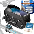 Produktbild: Valkental® Fahrrad Rahmentasche [Innovativer Adapter] Wasserfeste Oberrohrtasche mit Schnellspanner für Ebike, Rennrad & MTB [Viel Platz] Fahrradtasche Rahmen Handy – Handytasche mit sensibler Folie