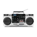 Produktbild: MEDION P66538 Kassettenrecorder (Retro Ghettoblaster mit CD-Player, 80er, groß, USB, SD, CD, Kassetten MC, DAB+ Radio Teleskopantenne, Bluetooth, Kassettendeck, Aufnahmefunktion, Batteriebetrieben)
