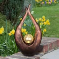 Produktbild: LED Solar Steh Leuchte Veranda Beleuchtung Glas Kugel Garten Bronze Lampe