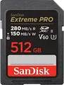 Produktbild: SanDisk 512 GB SDXC Extreme PRO 150MB/s V60 UHS-II Speicherkarte