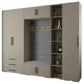 Produktbild: Abiks Möbel Garderoben-Set, Kaschmir, Grau, Schwarz, Holz, Nachbildung, 2-Sitzer, 13 Fächer, 290x236.7x47 cm, Garderobe, Garderoben-Sets & Serien, Garderoben-Sets