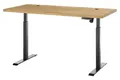 Produktbild: Schreibtisch TOULOUSE, Braun, Eichenholz, Schwarz, Metallgestell, B 160 cm x H 72 cm, elektrisch höhenverstellbar