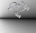 Produktbild: Trango 3-flammig 2001-038G LED Deckenleuchte in Chrom-Optik Rondell *ARIEL* inkl. 3x 3 Watt GU10 LED Leuchtmittel I Deckenlampe I Deckenstrahler I Deckenspots I Wohnzimmer Lampe schwenkbar und drehbar