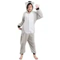 Produktbild: Corimori Jumpsuit Kinder Kostüm Jumpsuit Onesie verschiedene Designs (1-tlg) Fasching, Karneval, Tierkostüme Koala 110-116 grau Körpergröße 120cm (110-116)