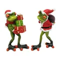 Produktbild: 2er Set Figuren Weihnachtsmänner Frösche, Frosch Geschenke Formano Froschhausen