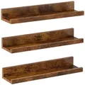 Produktbild: VASAGLE Hängende Wandregale Set aus 3 Schwebend 38cm Rustikal Braun