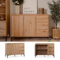Produktbild: Kommode mit 3 Schubladen Holz Sideboard Eiche Anrichte Wohnzimmer Homestyle4u