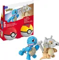 Produktbild: MEGA Pokémon Actionfigur Bauspielzeug-Set, Pokéball 2er-Pack, Schiggy und Tragos