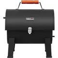 Produktbild: Royal Gourmet - Tragbarer Holzkohlegrill , Klappgrill Grillfläche 44x31.8cm , Campinggrill Für Garten, Picknick, Deckel Mit Schnappverschluss Und Holzgriff, Schwarz