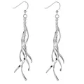 Produktbild: MATERIA Damen Ohrhänger Spirale 92mm - 925 Sterling Silber Ohrringe hängend lang mit Geschenk-Box SO-93-Silber